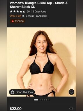 Shade & Shore Black Triangle Halter Bikini Top